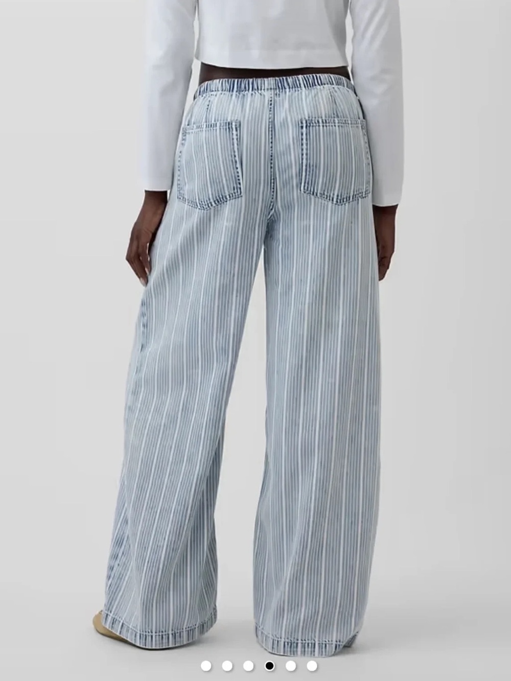 GAP Railroad Stripe Pull-On Wide Leg Jeans – Size XL - Picture 4 of 5